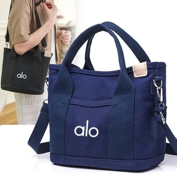 Ženska torba od kanvasa, gradski stil jednostavnosti, vodoravni kvadratni oblik, zatvaranje zipom, unutarnji pretinci za telefon, ID karticu i laminirani džep sa zipom