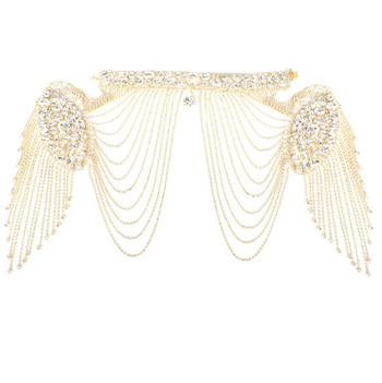 Колието с изкуствен кристал, ръчна изработка, кръстосана верига, ромбовидна и капковидна геометрия, тегло около 350 г