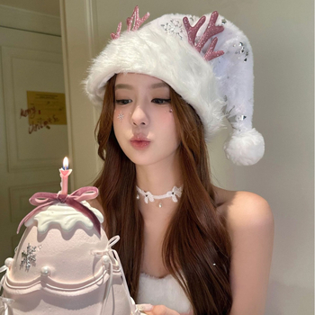 Accesorii cosplay pentru cap: pălărie cu coarne de cerb și motiv de fulg de zăpadă (Brand: Famous Fox; Grupă de vârstă: Adulți; An/Sezon: Iarna 2025)