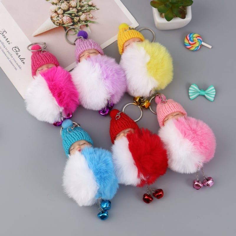 Аксесоари за самоделни бижута — топки от изкуствен лисичи пух за дрехи, обувки и шапки; полиестер; ръчна изработка; етно стил; тотемен мотив