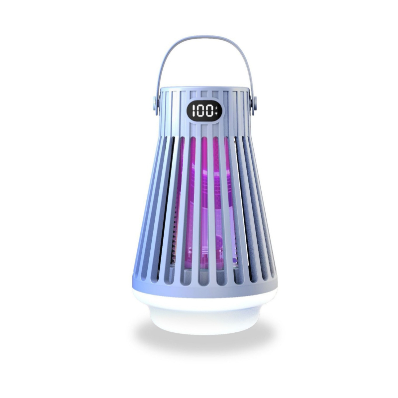 Lampa za ubijanje komaraca sa električnim udarom - punjiva s ugrađenom baterijom, LED svjetlo, za unutarnju i vanjsku upotrebu, pokrivenost 11–20 m²