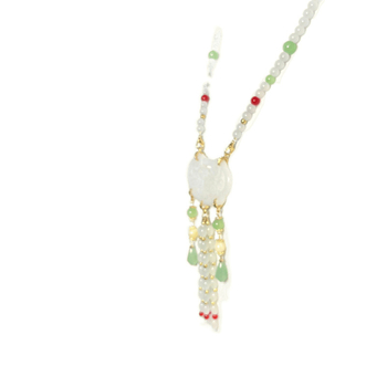 Огърлица с Liuli висулка, кръстосан синджир, многослоен дизайн, дължина 81 см и повече, модерен минималистичен стил