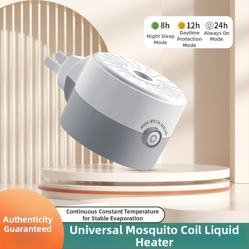 Elektrický ohrievač repelentu proti komárom na tekutý repelent, s časovačom a konštantnou teplotou, proti popáleniu — Cat Neighbor, pevná forma, Špecifikácia A, Bez vône, Netoxický