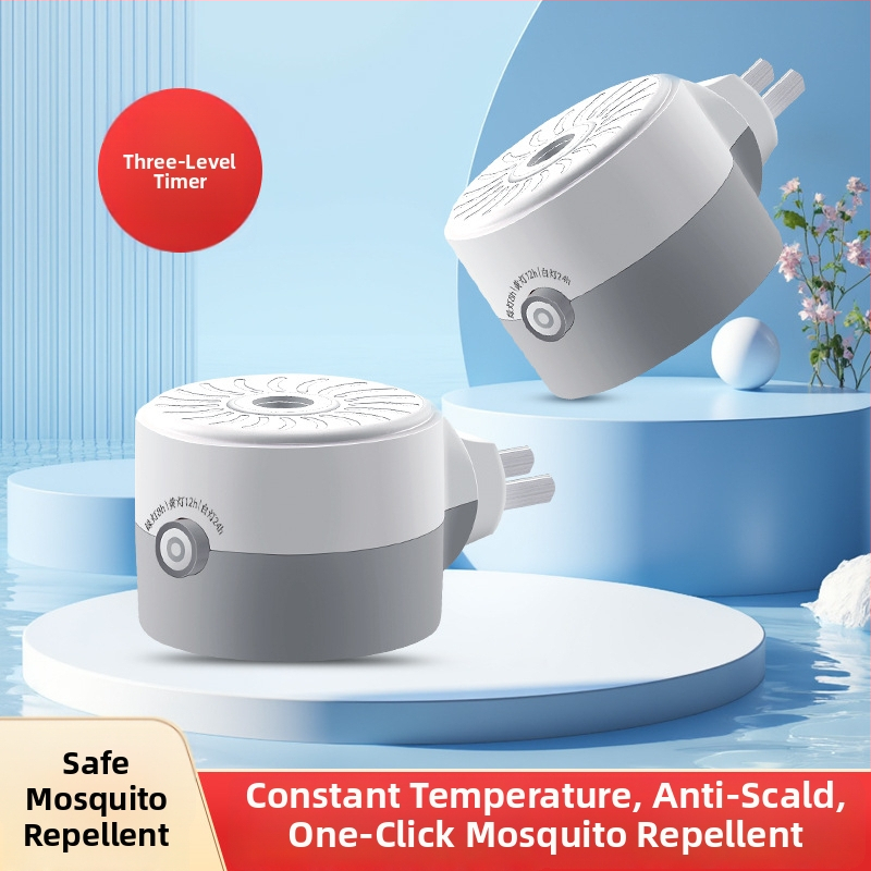 Elektrický ohrievač repelentu proti komárom na tekutý repelent, s časovačom a konštantnou teplotou, proti popáleniu — Cat Neighbor, pevná forma, Špecifikácia A, Bez vône, Netoxický