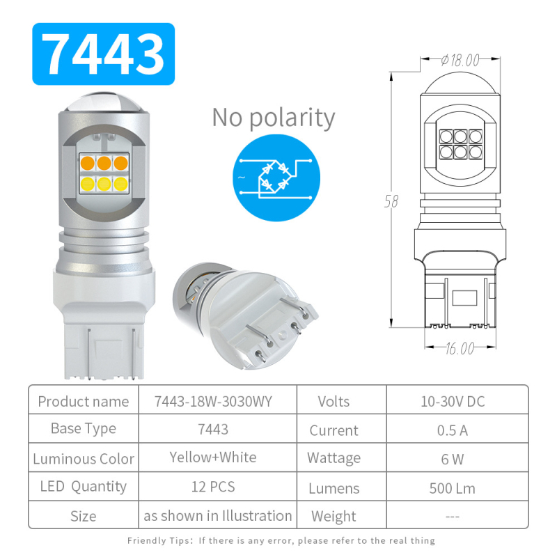 LED auto dvostruka signalizacija i dnevna svjetla, T20/7443, 10-30V široki raspon napona