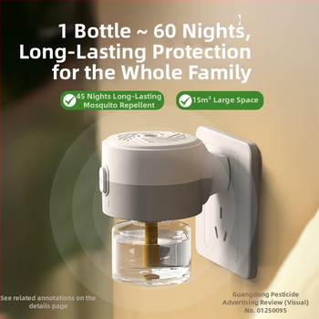 Parfümmentes szúnyogriasztó folyadék készlet, 3 üveg és 1 készülék, 165 éjszakás lefedettség