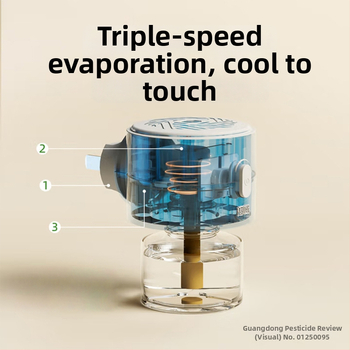 Parfümmentes szúnyogriasztó folyadék készlet, 3 üveg és 1 készülék, 165 éjszakás lefedettség