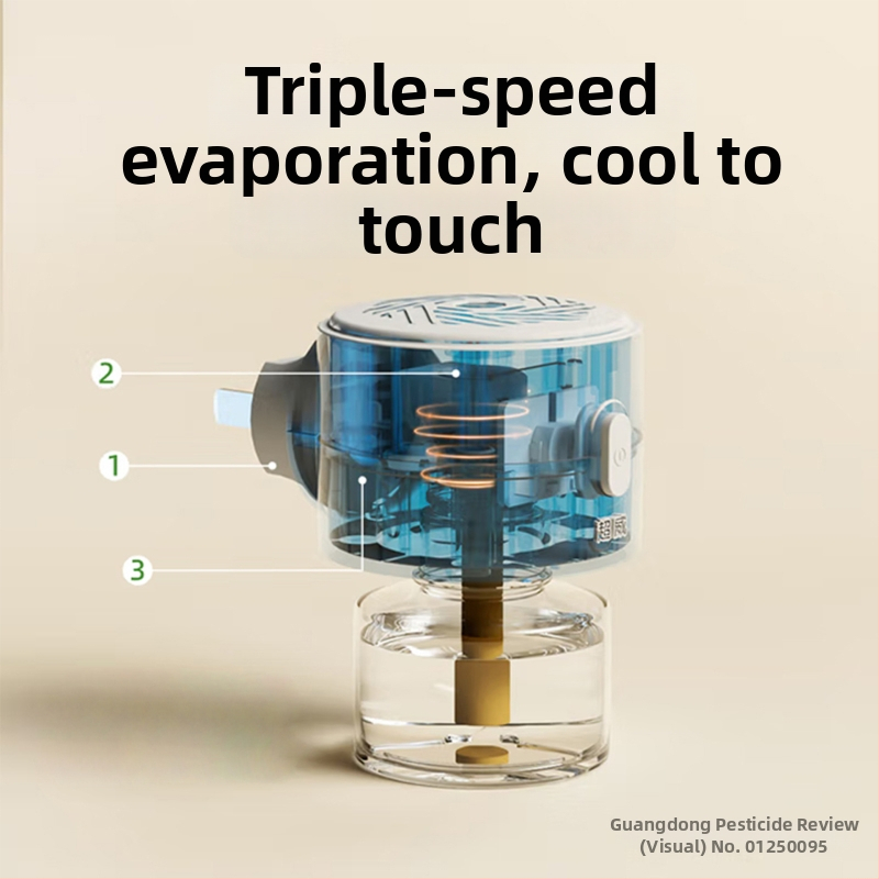 Parfümmentes szúnyogriasztó folyadék készlet, 3 üveg és 1 készülék, 165 éjszakás lefedettség