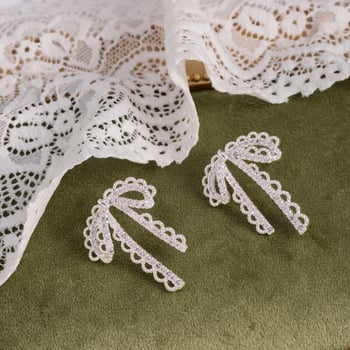 Медни обици клипчета за уши във формата на лък, за жени, електроплатени, Mosquito Coil стил, свежи и сладки