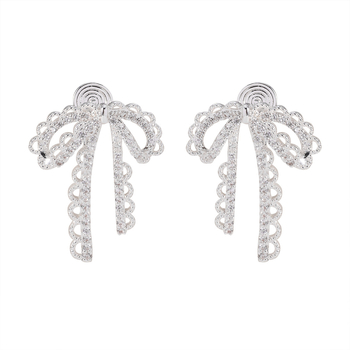 Медни обици клипчета за уши във формата на лък, за жени, електроплатени, Mosquito Coil стил, свежи и сладки