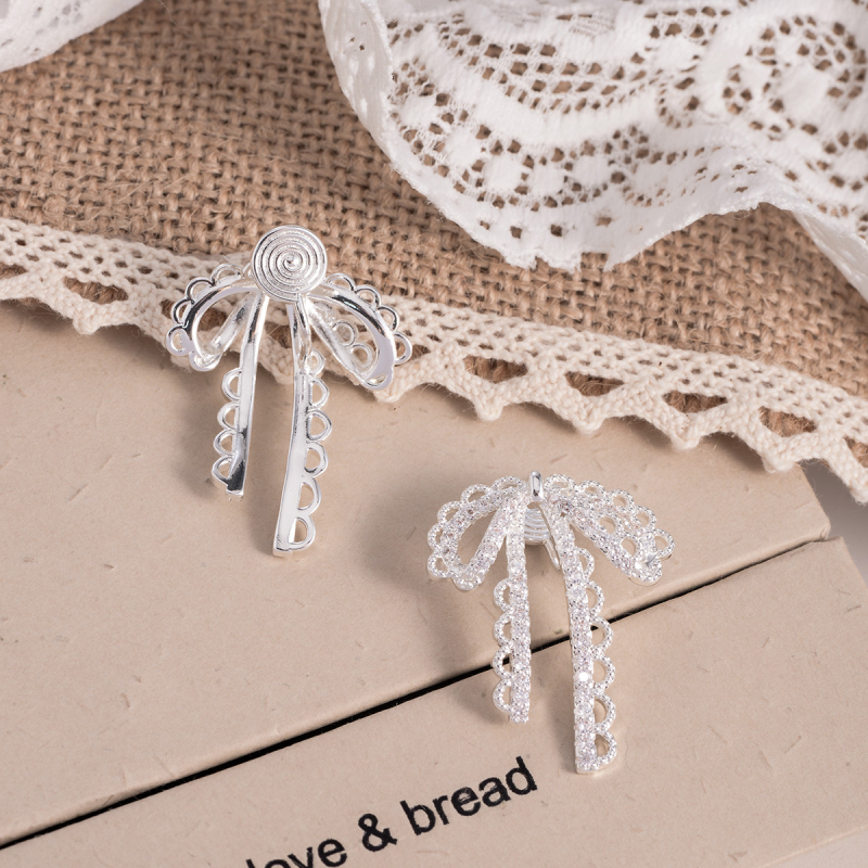 Медни обици клипчета за уши във формата на лък, за жени, електроплатени, Mosquito Coil стил, свежи и сладки