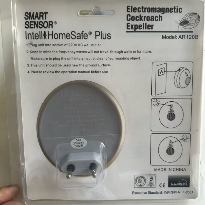 AR120B Ultrazvučni repeler za insekte i glodavce s elektromagnetskom valom — 5V, 50/60 Hz, 5W