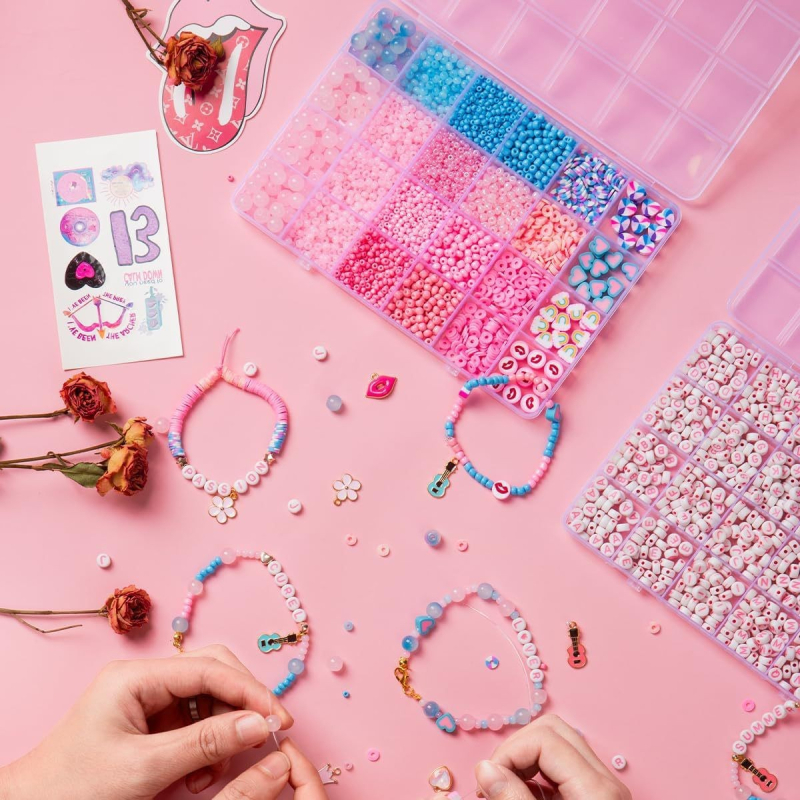 DIY komplet za nakit s akrilnim okruglim perlama, tehnika rezanja, sladak stil, od Yuye Jewelry
