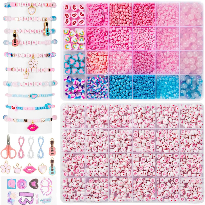 DIY komplet za nakit s akrilnim okruglim perlama, tehnika rezanja, sladak stil, od Yuye Jewelry