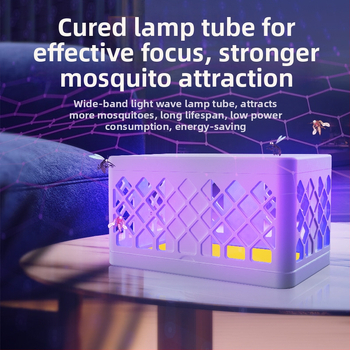 Lampa na hubenie komárov s vstavanou batériou, LED osvetlenie, pokrytie až do 10 m², ABS puzdro, výdrž batérie 1–3 h