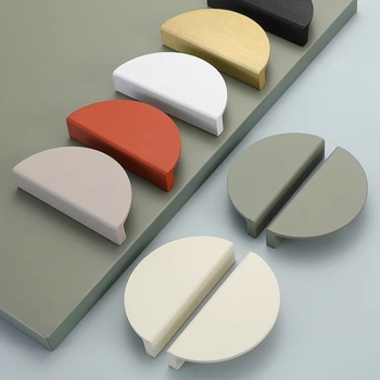 Mâneri semisferici pentru uși, aliaj de aluminiu, finisaj prin pulverizare, model 208, stil modern minimalist