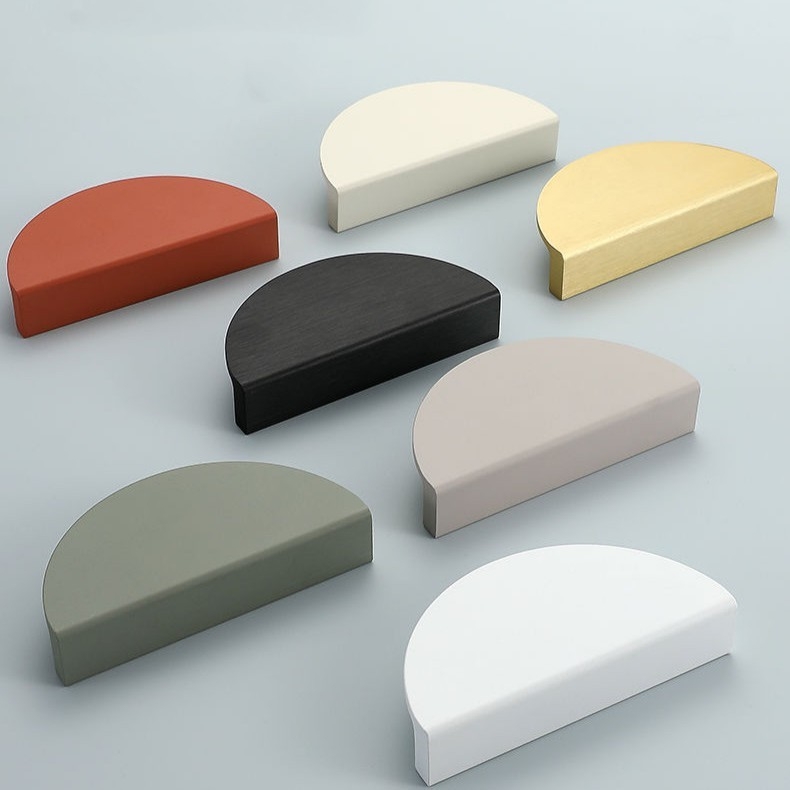 Mâneri semisferici pentru uși, aliaj de aluminiu, finisaj prin pulverizare, model 208, stil modern minimalist