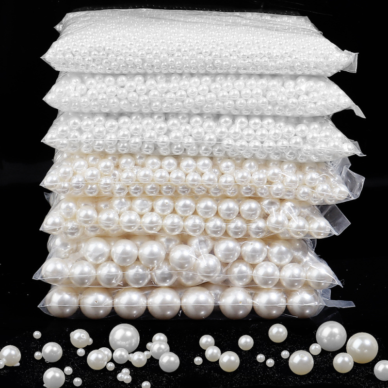 DIY nakit: visoko sjajne ABS imitacijske perle za perle, perle s ravnim otvorom i poluotvorenim otvorom, realistične umjetne perle, labave perle po težini