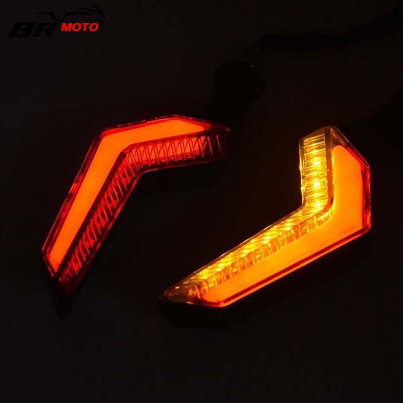 Lumina de semnalizare LED cu design aripă de înger și efect de flux pentru motociclete și vehicule electrice, 12V, universal BR-52