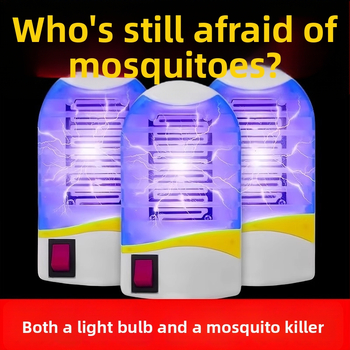 Vnútorná LED lampa na zabíjanie komárov, zapojená do zásuvky, vhodná pre 41–60 m², elektrický šok