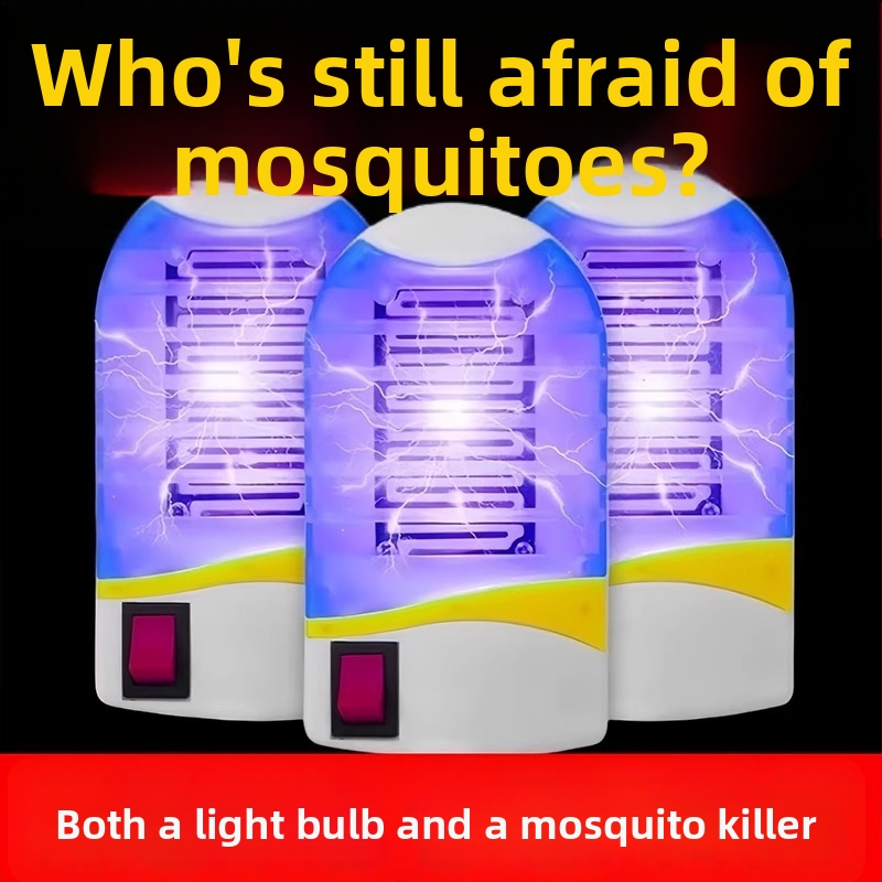 Vnútorná LED lampa na zabíjanie komárov, zapojená do zásuvky, vhodná pre 41–60 m², elektrický šok