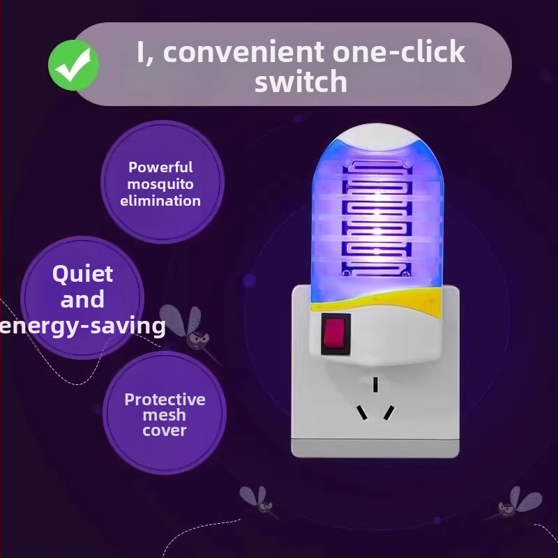 Vnútorná LED lampa na zabíjanie komárov, zapojená do zásuvky, vhodná pre 41–60 m², elektrický šok