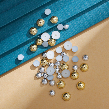 Accesorii DIY pentru bijuterii - patch-uri semisferice pentru haine cu mărgele răspândite, placare electroplată (Material: plastic/ rășină; Proces: electroplacare; Stil: natural; Model: nobil; Categoria: patch-uri pentru haine)