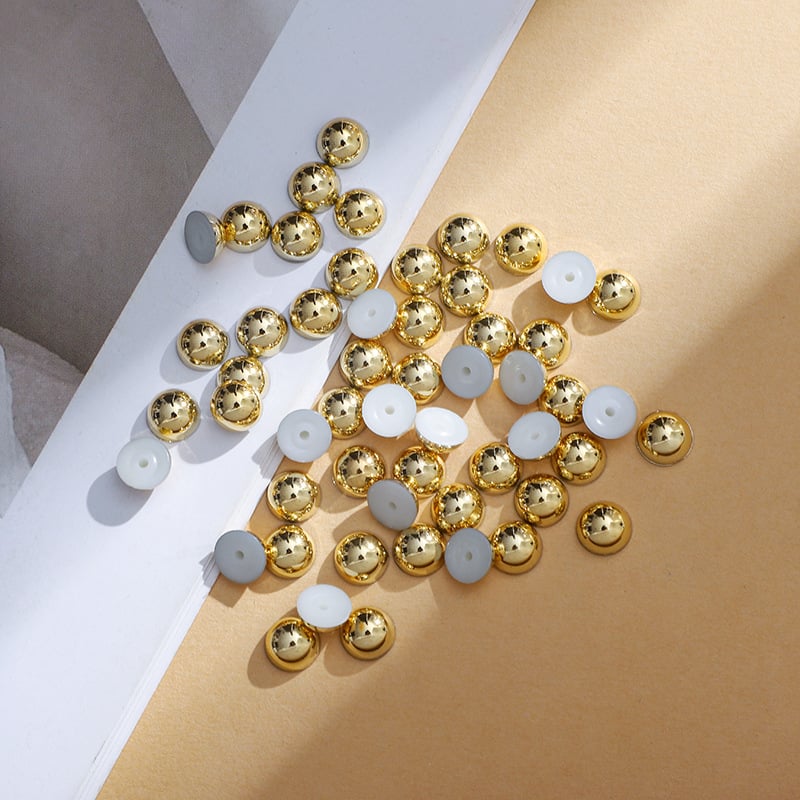 Accesorii DIY pentru bijuterii - patch-uri semisferice pentru haine cu mărgele răspândite, placare electroplată (Material: plastic/ rășină; Proces: electroplacare; Stil: natural; Model: nobil; Categoria: patch-uri pentru haine)