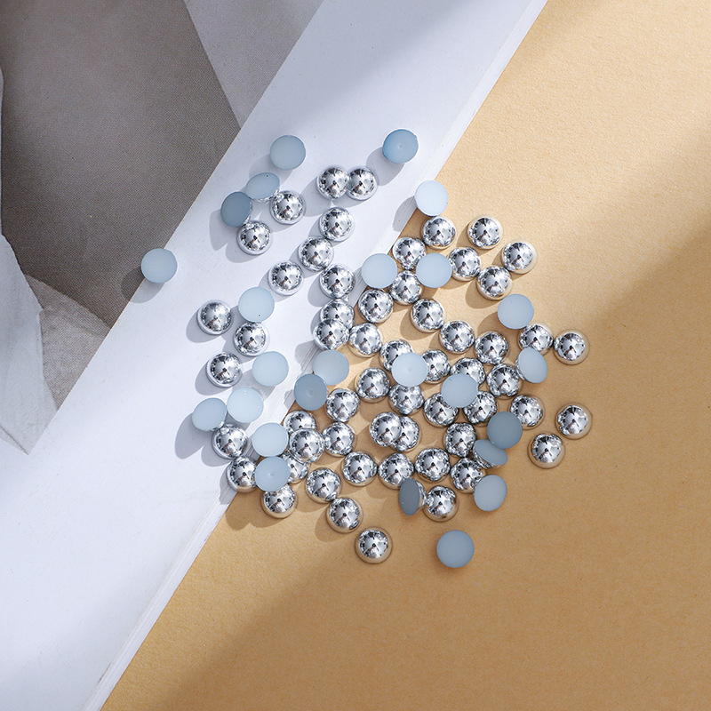 Accesorii DIY pentru bijuterii - patch-uri semisferice pentru haine cu mărgele răspândite, placare electroplată (Material: plastic/ rășină; Proces: electroplacare; Stil: natural; Model: nobil; Categoria: patch-uri pentru haine)