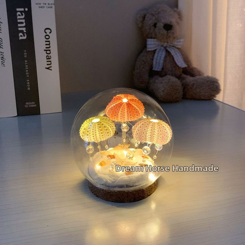 Sea Urchin Jellyfish Lempa su DIY medžiagų rinkiniu – LED naktinė lemputė, stalinis papuošalas