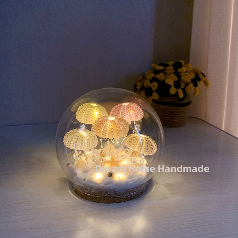 Sea Urchin Jellyfish Lempa su DIY medžiagų rinkiniu – LED naktinė lemputė, stalinis papuošalas