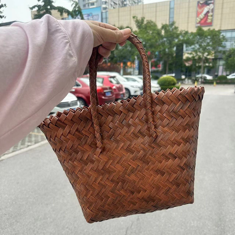 SCAESA Geantă Tote din paie, împletită, pentru utilizare zilnică – lansare primăvara 2024