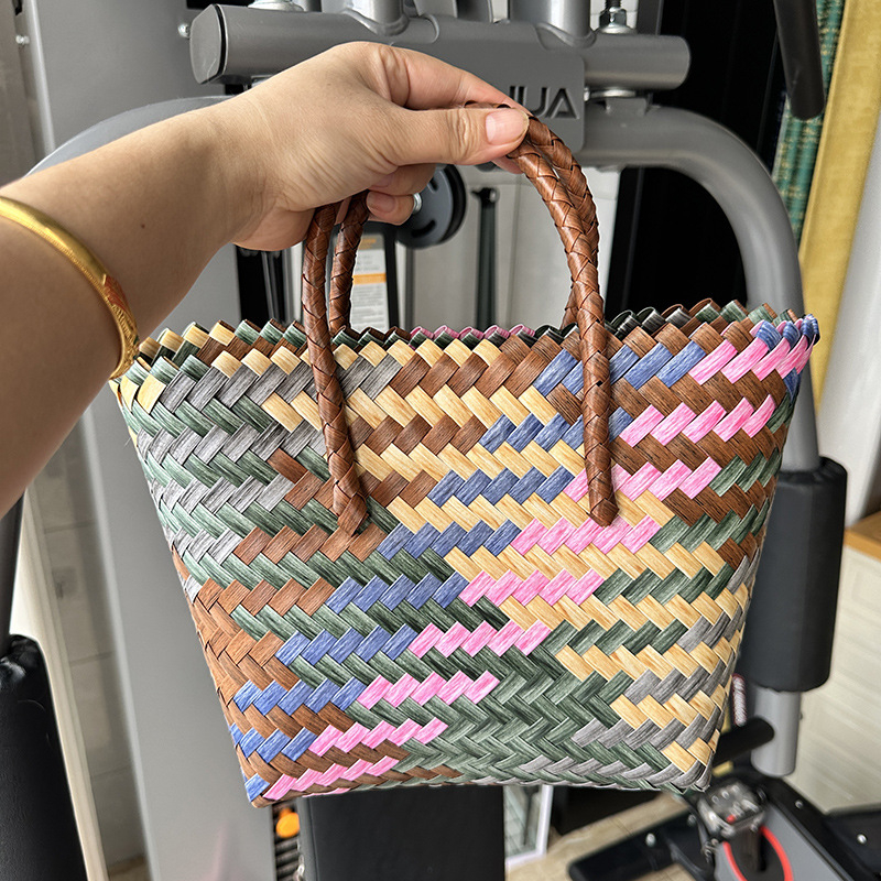 SCAESA Geantă Tote din paie, împletită, pentru utilizare zilnică – lansare primăvara 2024