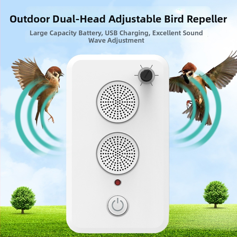 Repeller ultrasonor reîncărcabil pentru păsări și animale mici, formă pătrată, 5.0V, putere 1–3