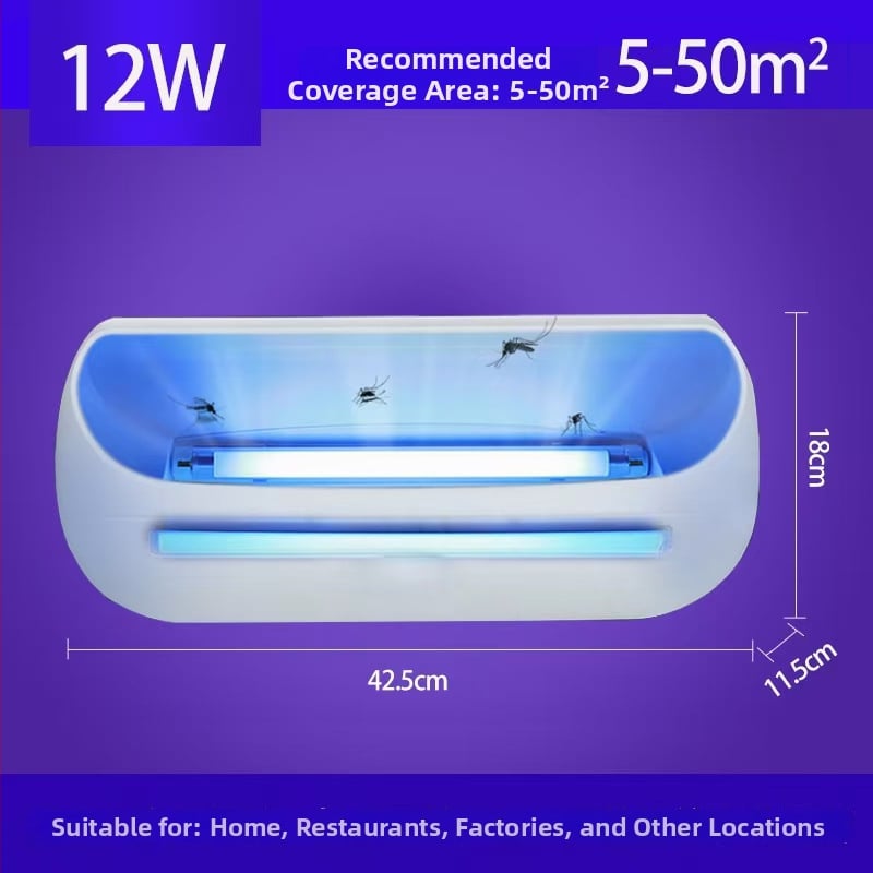 Lampa na komáre – stena s trubkou svetla, vstavaná batéria, výdrž batérie 6-8 h, prilákanie svetelnou vlnou