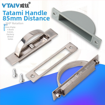 Tatami rukoväť na zásuvky so skrytým zadným krytom a zabudovaným preklopným mechanizmom — Weiti, Model 505-85mm, zinková zliatina, elektroplatovanie