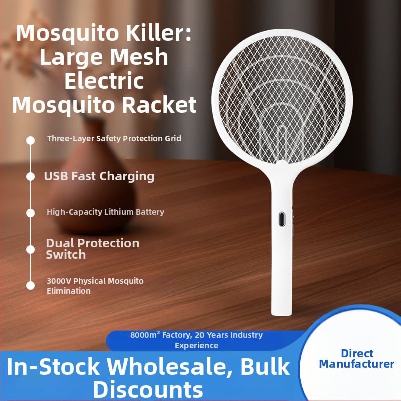 Puls electric USB pentru țânțari, reîncărcabil, LED, plasă din aliaj Ni-Zn-Fe, baterie încorporată 1001–1600 mAh, încărcare 3–5 ore, acoperire 21–30 m²