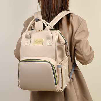 Torba za mamu i bebu, gradski jednostavan stil, Oxford platno, jednobojni uzorak, poliesterska podstava, proširenje i smanjenje opterećenja, zakrivljeni remen za ramena