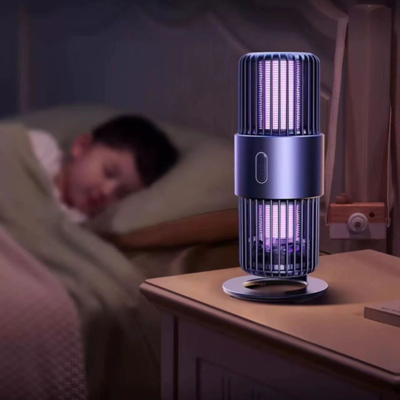 Lampă de ucidere a țânțarilor cu baterie încorporată, capcană UV + șoc electric, funcționare silențioasă, interior până la 10 m², aromaterapie, baterie 1600–2000 mAh