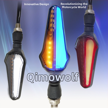 24LED dvojfarebný svetelný vodič pre motocykl s integrovaným smerovým svetlom, denným svetlom a brzdovým svetlom; model QMW-LS24DG, 2835SMD, 1.2W, 12.8V, životnosť 50000 h