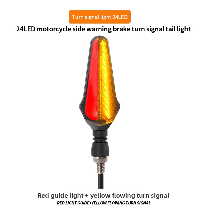 24LED dvojfarebný svetelný vodič pre motocykl s integrovaným smerovým svetlom, denným svetlom a brzdovým svetlom; model QMW-LS24DG, 2835SMD, 1.2W, 12.8V, životnosť 50000 h