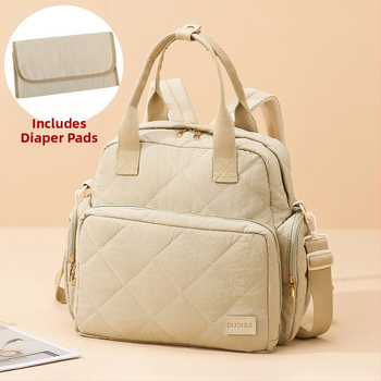 Taška pre mamu a dieťa s vyšívaným kockovaným vzorom, suché–vlhké oddelenie, izolácia, ultra ľahká, Oxford látka