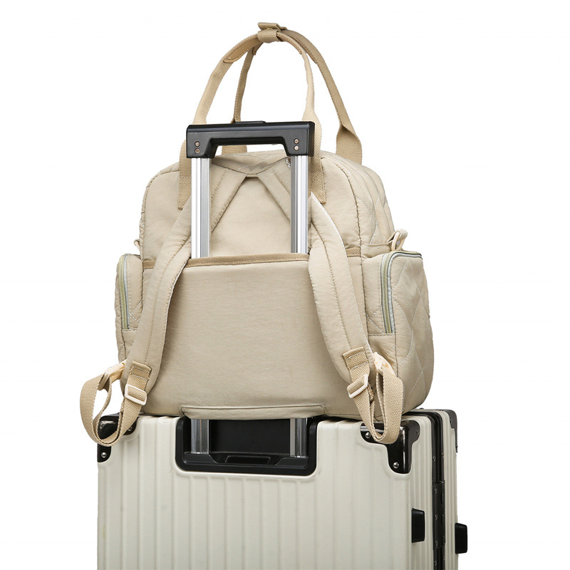 Taška pre mamu a dieťa s vyšívaným kockovaným vzorom, suché–vlhké oddelenie, izolácia, ultra ľahká, Oxford látka