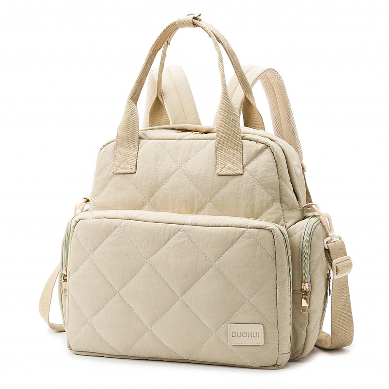 Taška pre mamu a dieťa s vyšívaným kockovaným vzorom, suché–vlhké oddelenie, izolácia, ultra ľahká, Oxford látka