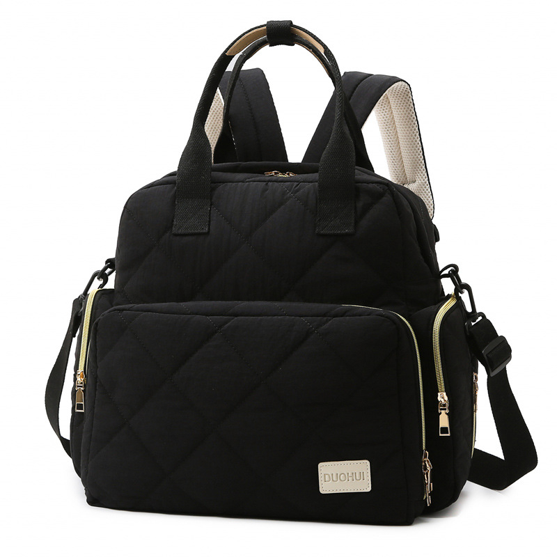 Taška pre mamu a dieťa s vyšívaným kockovaným vzorom, suché–vlhké oddelenie, izolácia, ultra ľahká, Oxford látka