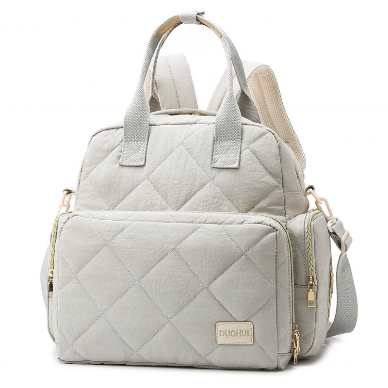 Taška pre mamu a dieťa s vyšívaným kockovaným vzorom, suché–vlhké oddelenie, izolácia, ultra ľahká, Oxford látka