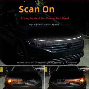 Automobilio LED dienos šviesa su silikonine korpusu, 6W, 12V, lipnė montavimas, priekinis dangtis