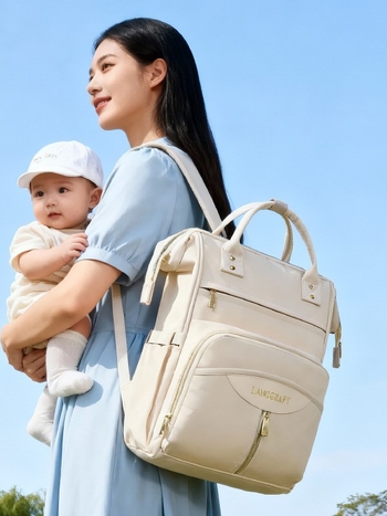 Rucsac pentru scutece cu buzunar detașabil pentru sticle, nailon, căptușeală poliester, izolație