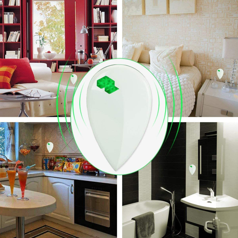 Vnútorný zásuvkový ultrazvukový odpudzovač komárov a hmyzu s LED nočným svetlom (110V, 50–60Hz, 4W, ABS puzdro)