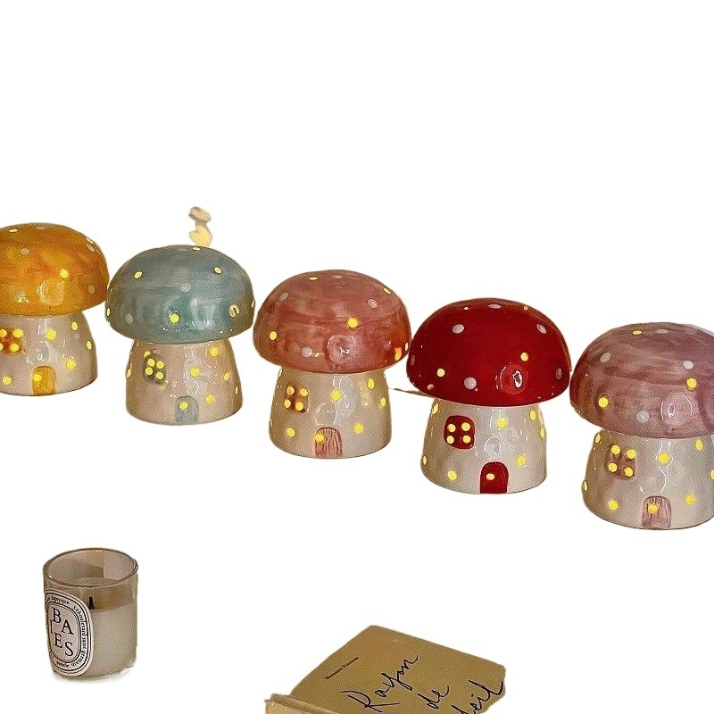 Nočná lampa tvaru huby so saténovou kvetinou, model 985, bez personalizácie